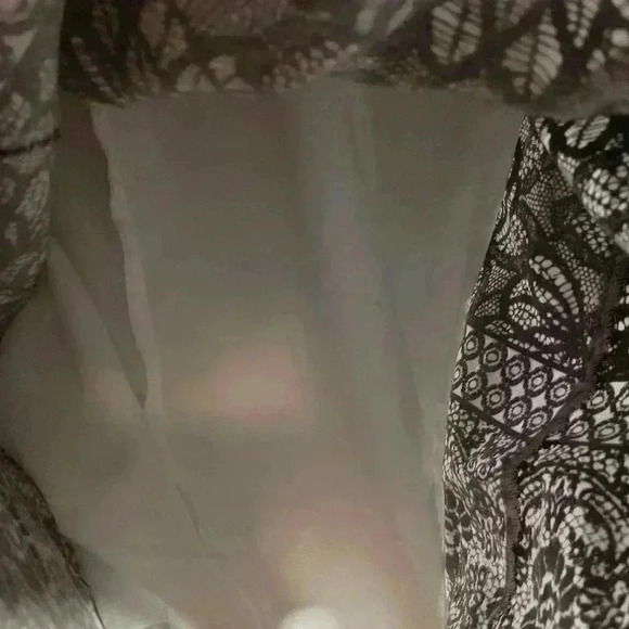 Adorne black white holiday party lace floral Whimsigoth Fairy Grunge Midi Dress - Picture 5 of 7